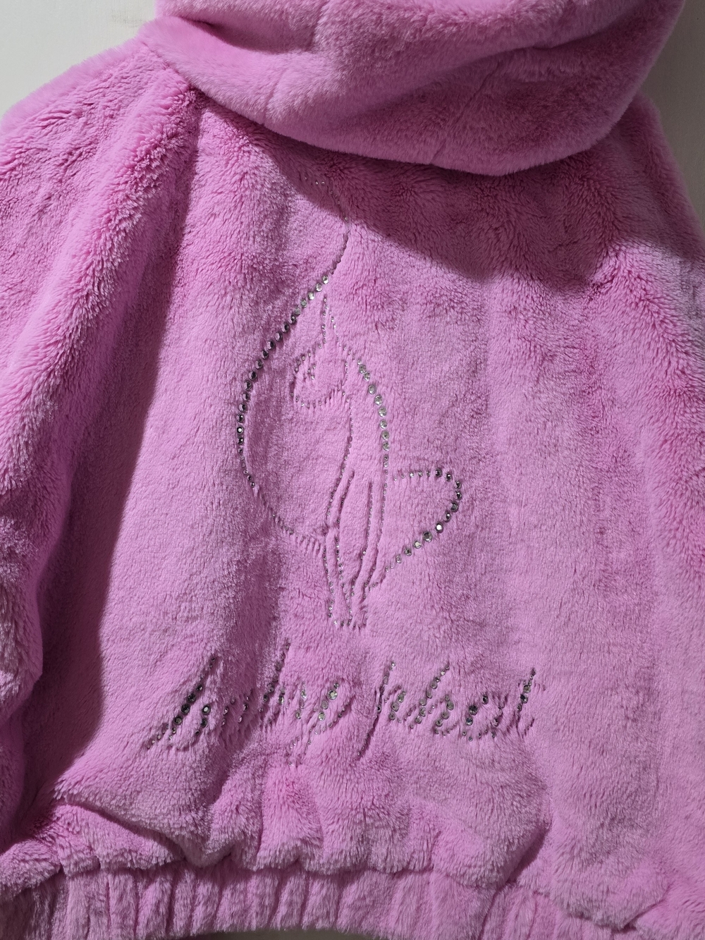 Baby Phat Pink Faux Fur Rhinestone Jacket